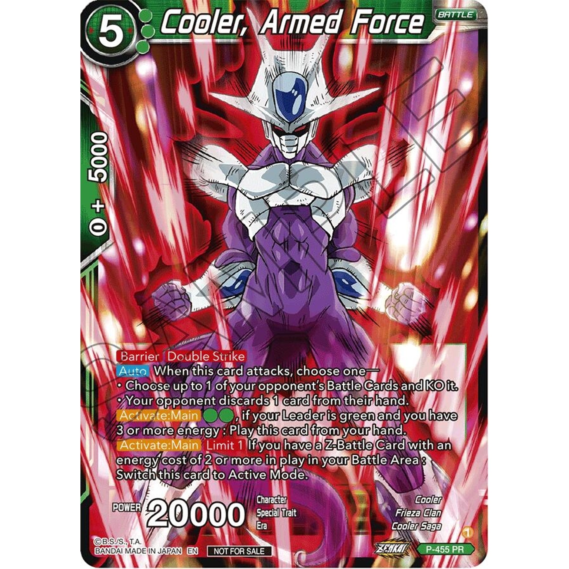 Image for Cooler, Armed Force (Championship 2023 Reward Pack) (P-455) (TPR) - Dragon Ball Super: Masters