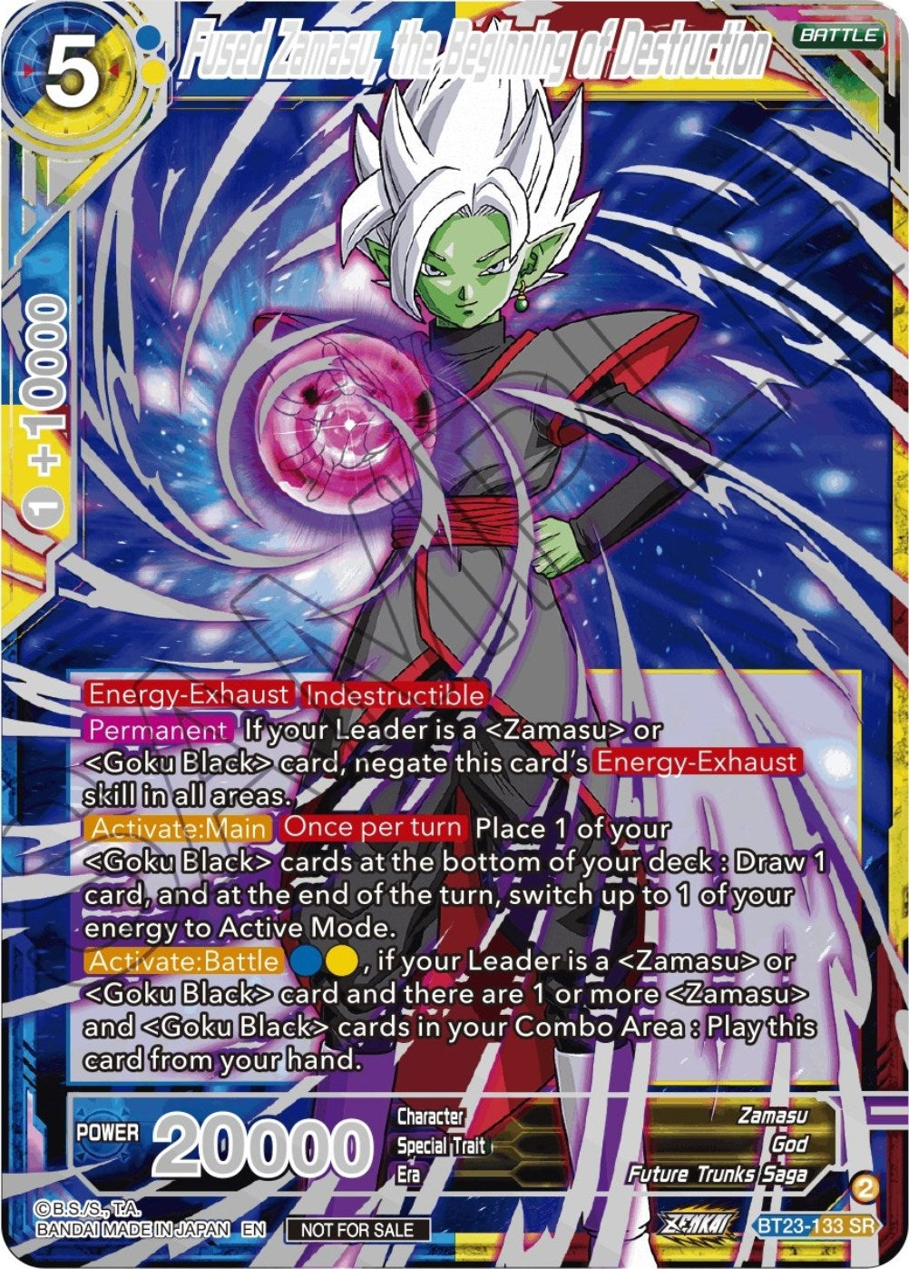 Image for Fused Zamasu, the Beginning of Destruction (Championship 2023 Reward Alternate Art Card Set) (Holo) (BT23-133) (TPR) - Dragon Ball Super: Masters