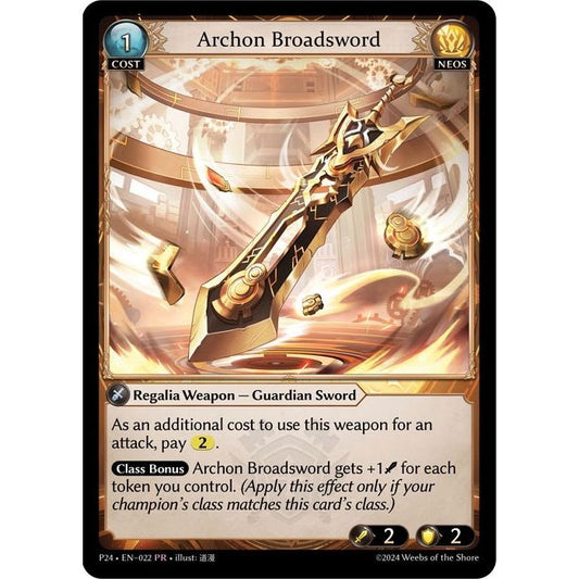 Image for Archon Broadsword (022) (P) - Grand Archive TCG