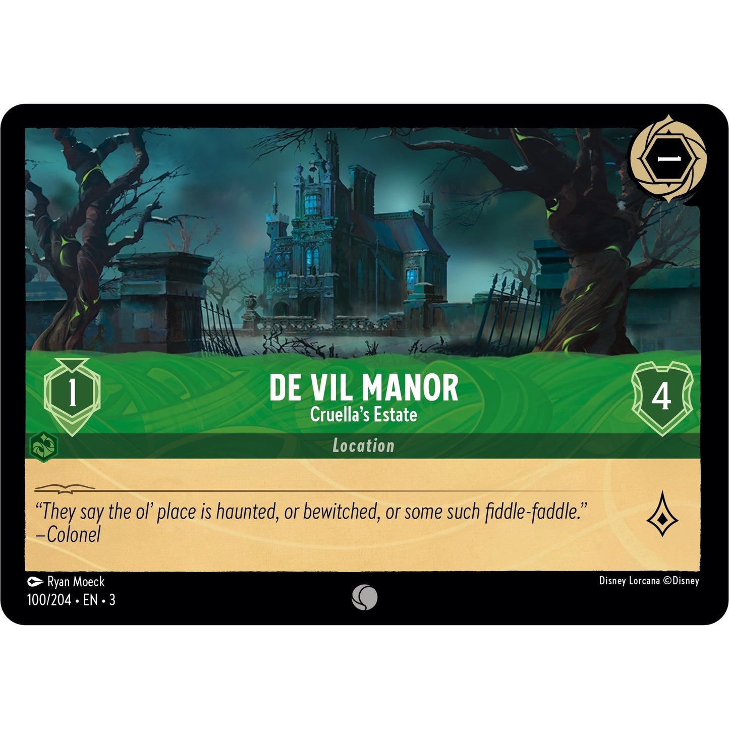 Image for De Vil Manor - Cruella's Estate (100/204) (3) - Disney Lorcana