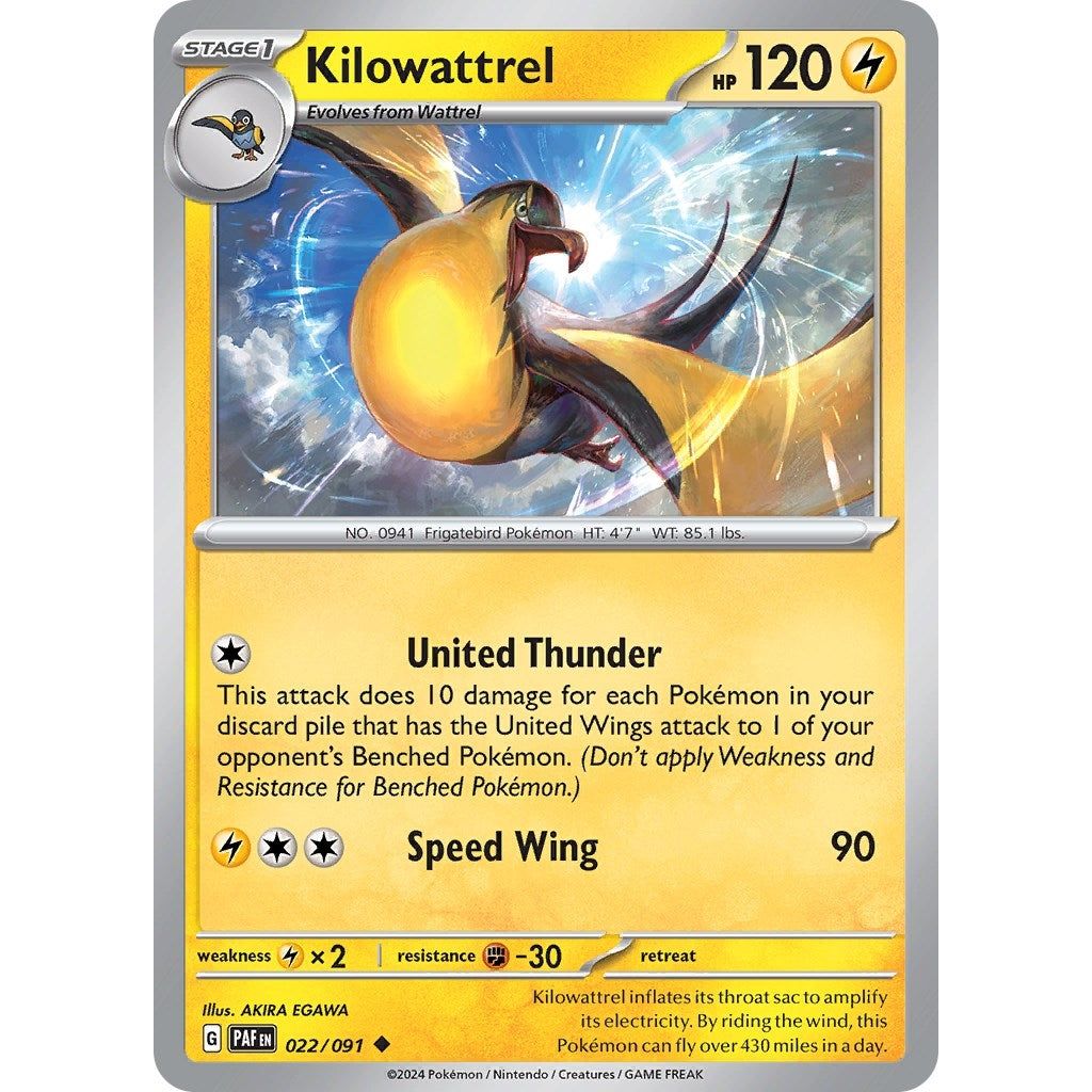 Image for Kilowattrel (022/091) (PAF) - Pokemon