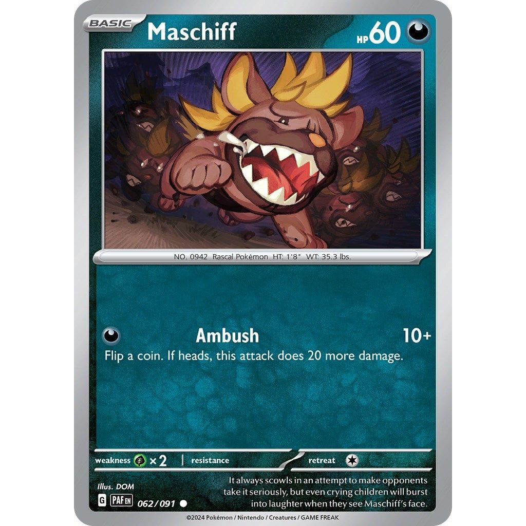 Image for Maschiff (062/091) (PAF) - Pokemon