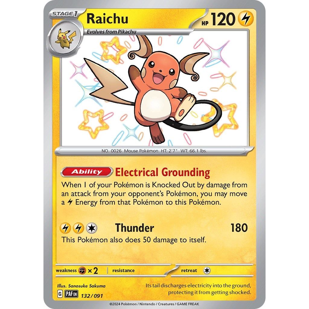 Image for Raichu (132/091) (PAF) - Pokemon