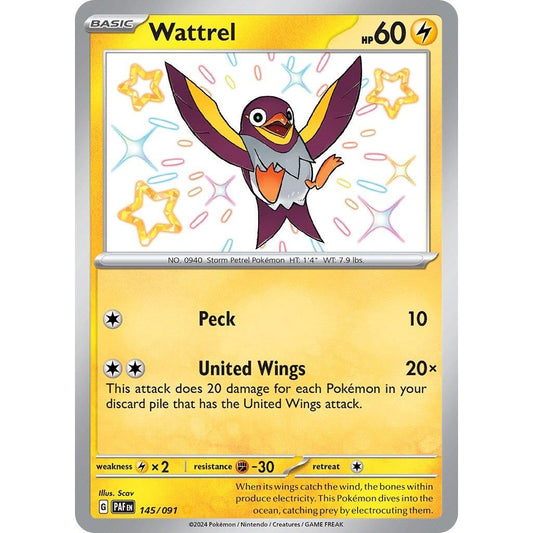 Image for Wattrel (145/091) (PAF) - Pokemon