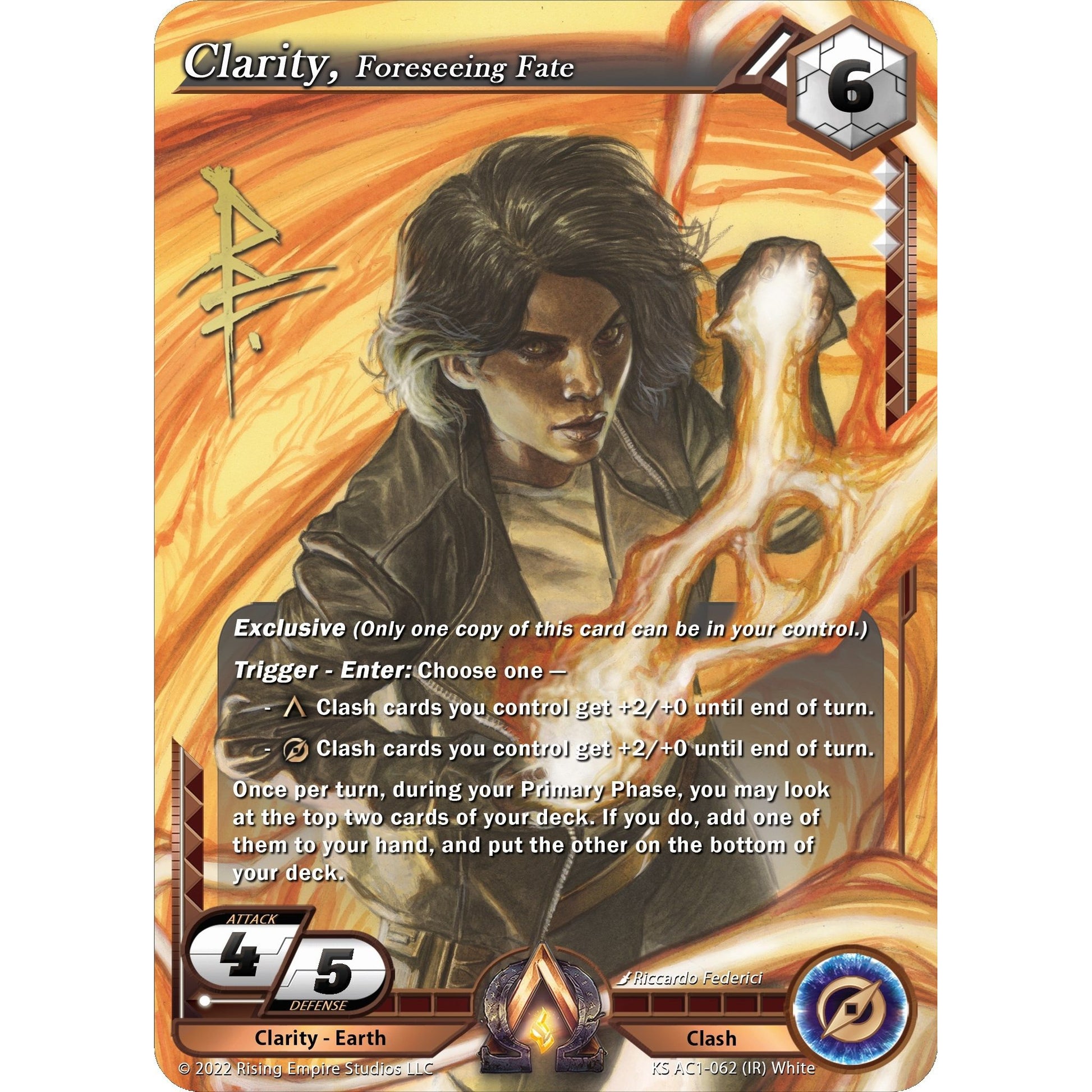 Image for Clarity, Foreseeing Fate (Iconic Rare) (KS AC1-062) (KS AC1) - Alpha Clash