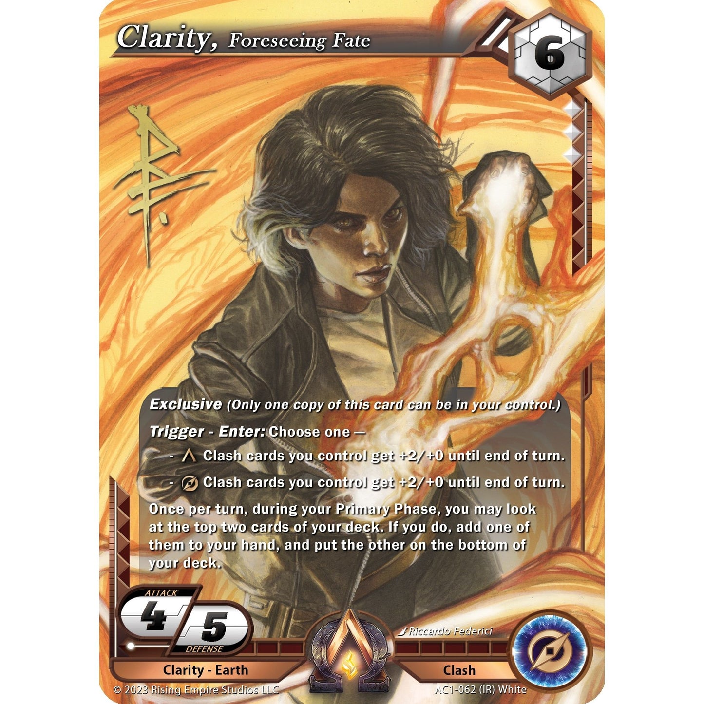 Image for Clarity, Foreseeing Fate (Iconic Rare) (AC1-062) (AC1) - Alpha Clash