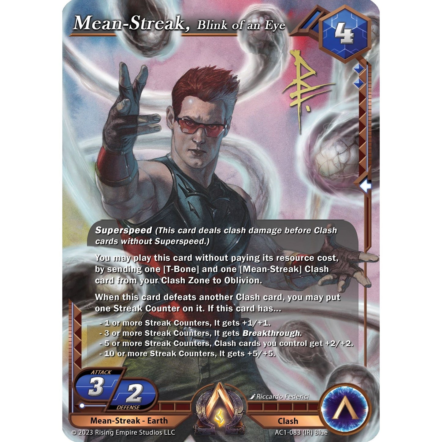 Image for Mean-Streak, Blink of an Eye (Iconic Rare) (AC1-083) (AC1) - Alpha Clash