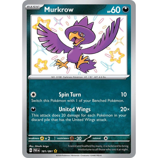 Image for Murkrow (181/091) (PAF) - Pokemon