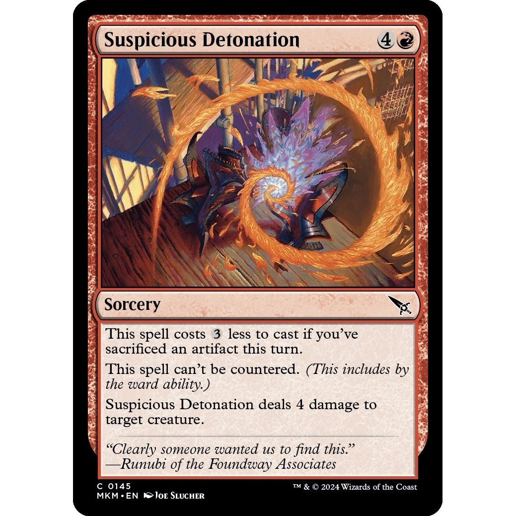 Image for Suspicious Detonation (145) (MKM) - Magic: The Gathering