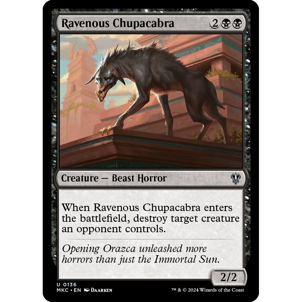 Image for Ravenous Chupacabra (136) (MKC) - Magic: The Gathering