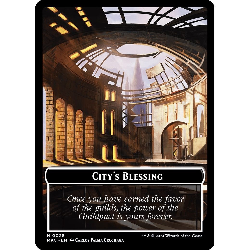 Image for City's Blessing // Zombie Double-Sided Token (28 // 11) (MKC) - Magic: The Gathering