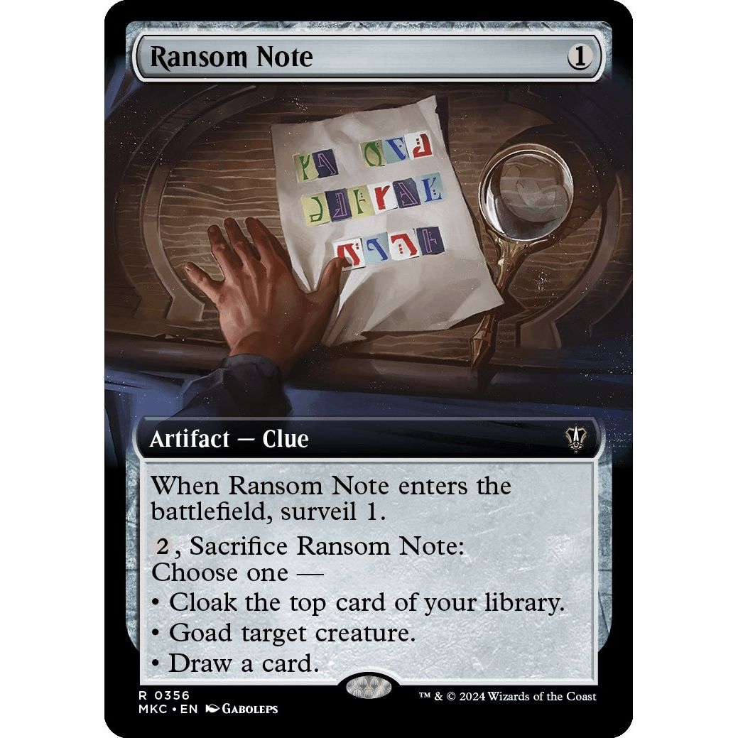 Image for Ransom Note (0356) (Extended Art) (356) (MKC) - Magic: The Gathering