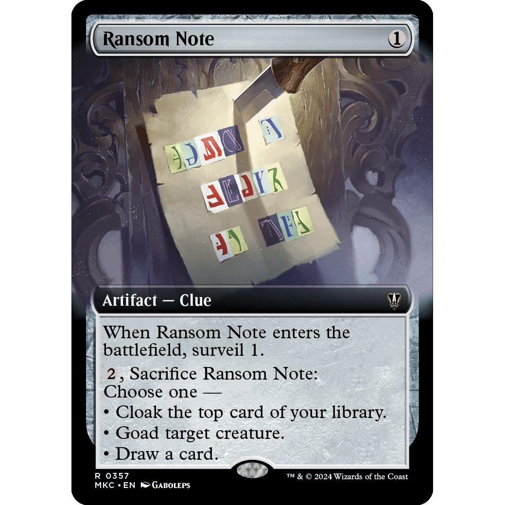 Image for Ransom Note (0357) (Extended Art) (357) (MKC) - Magic: The Gathering