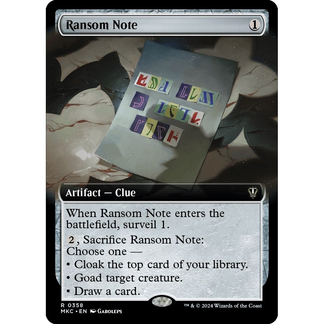 Image for Ransom Note (0358) (Extended Art) (358) (MKC) - Magic: The Gathering