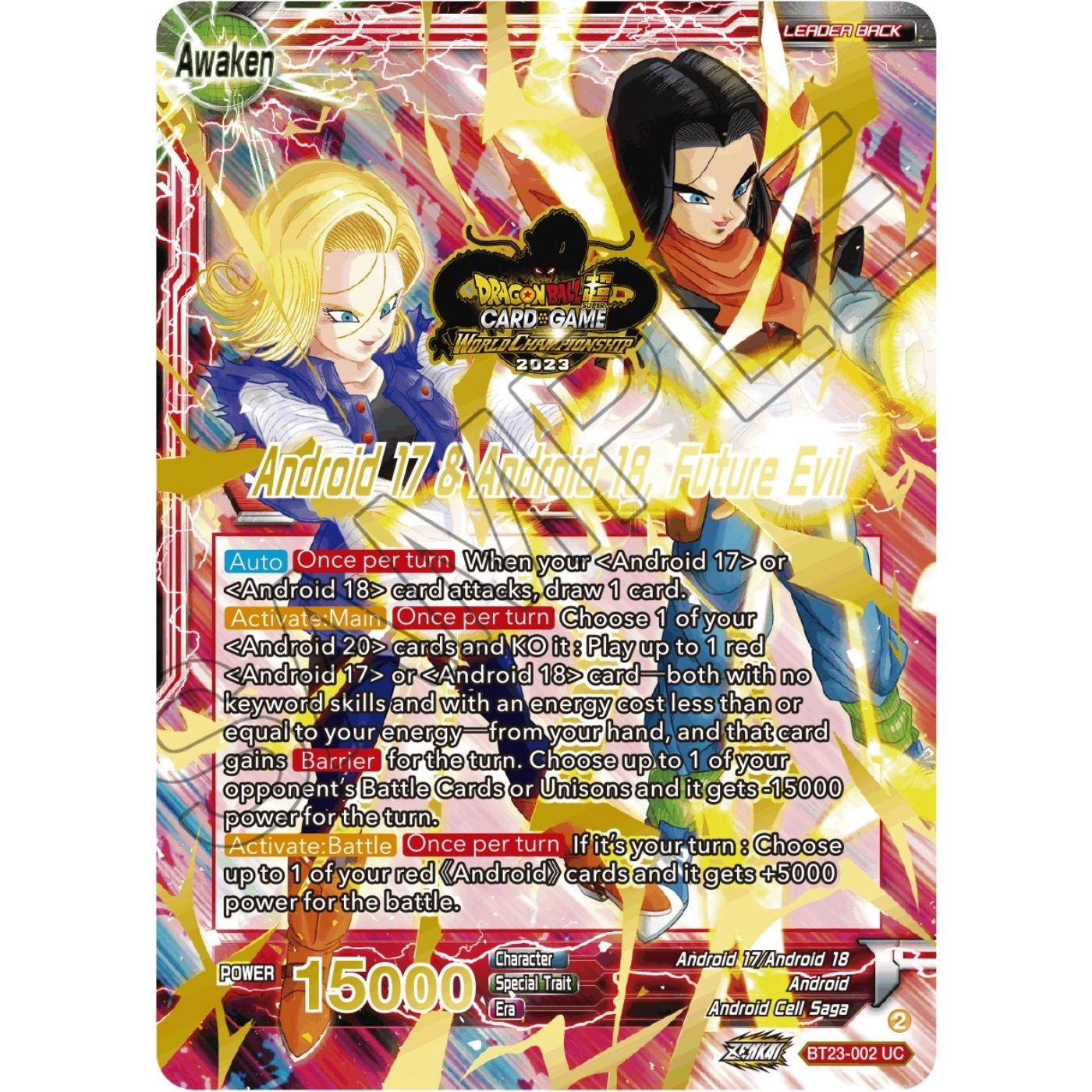 Image for Android 17 & Android 18 // Android 17 & Android 18, Future Evil (2023 Worlds ZENKAI 06 Leader Set) (BT23-002) (TPR) - Dragon Ball Super: Masters