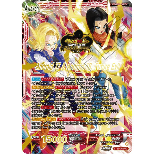 Image for Android 17 & Android 18 // Android 17 & Android 18, Future Evil (2023 Worlds ZENKAI 06 Leader Set) (BT23-002) (TPR) - Dragon Ball Super: Masters
