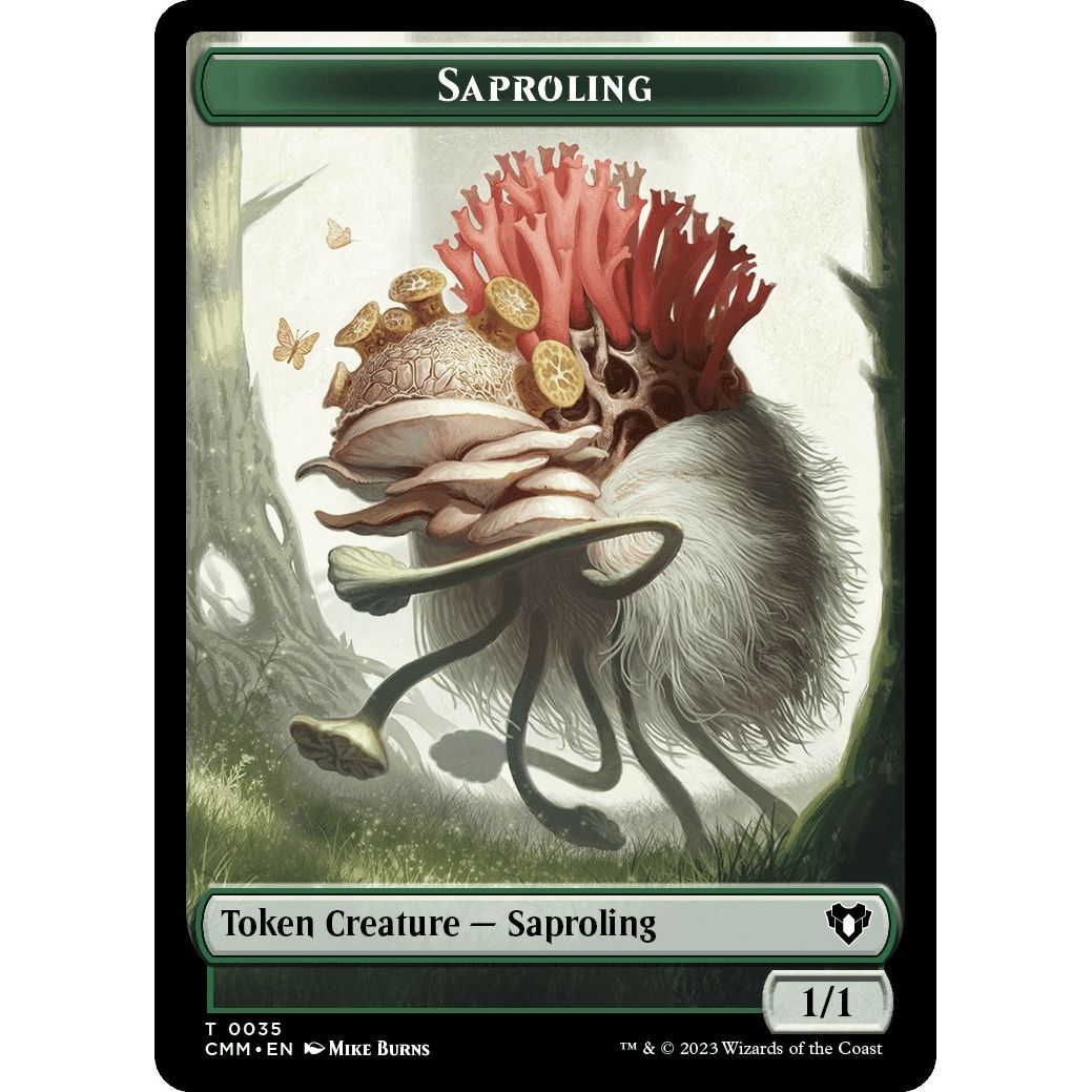 Image for Saproling // Dragon (0021) Double-Sided Token (35 // 21) (CMM) - Magic: The Gathering