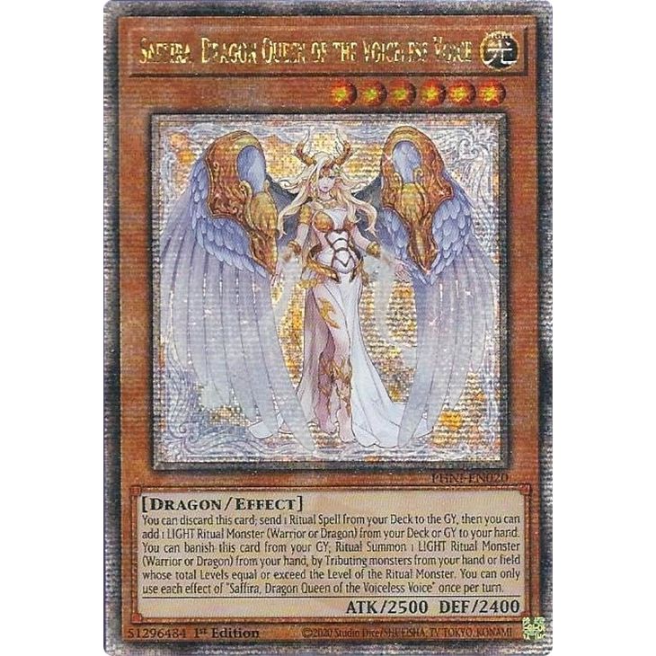 Image for Saffira, Dragon Queen of the Voiceless Voice (Quarter Century Secret Rare) (PHNI-EN020) (PHNI) - YuGiOh