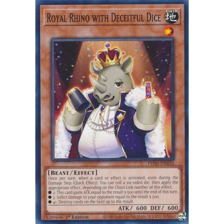 Image for Royal Rhino with Deceitful Dice (PHNI-EN036) (PHNI) - YuGiOh