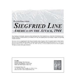 Image for Panzer Grenadier: Siegfried Line Supplement - Boardgames