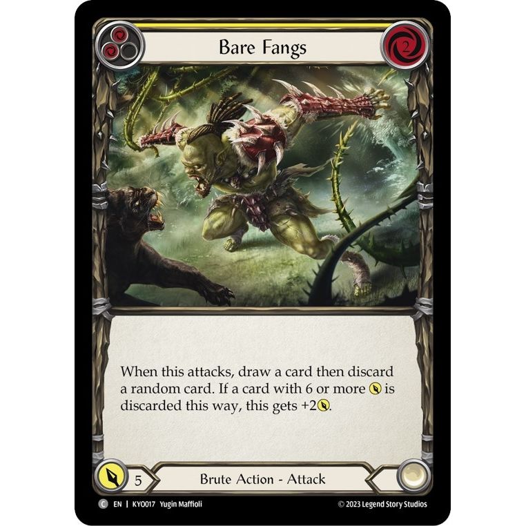 Image for Bare Fangs (Yellow) (KYO017) - Flesh and Blood TCG