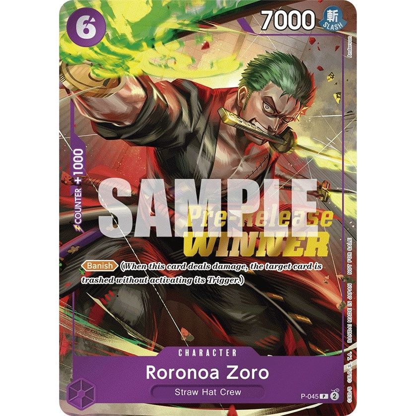 Image for Roronoa Zoro (OP-06 Pre-Release Tournament) [Winner] (P-045) (OP-PR) - One Piece Card Game