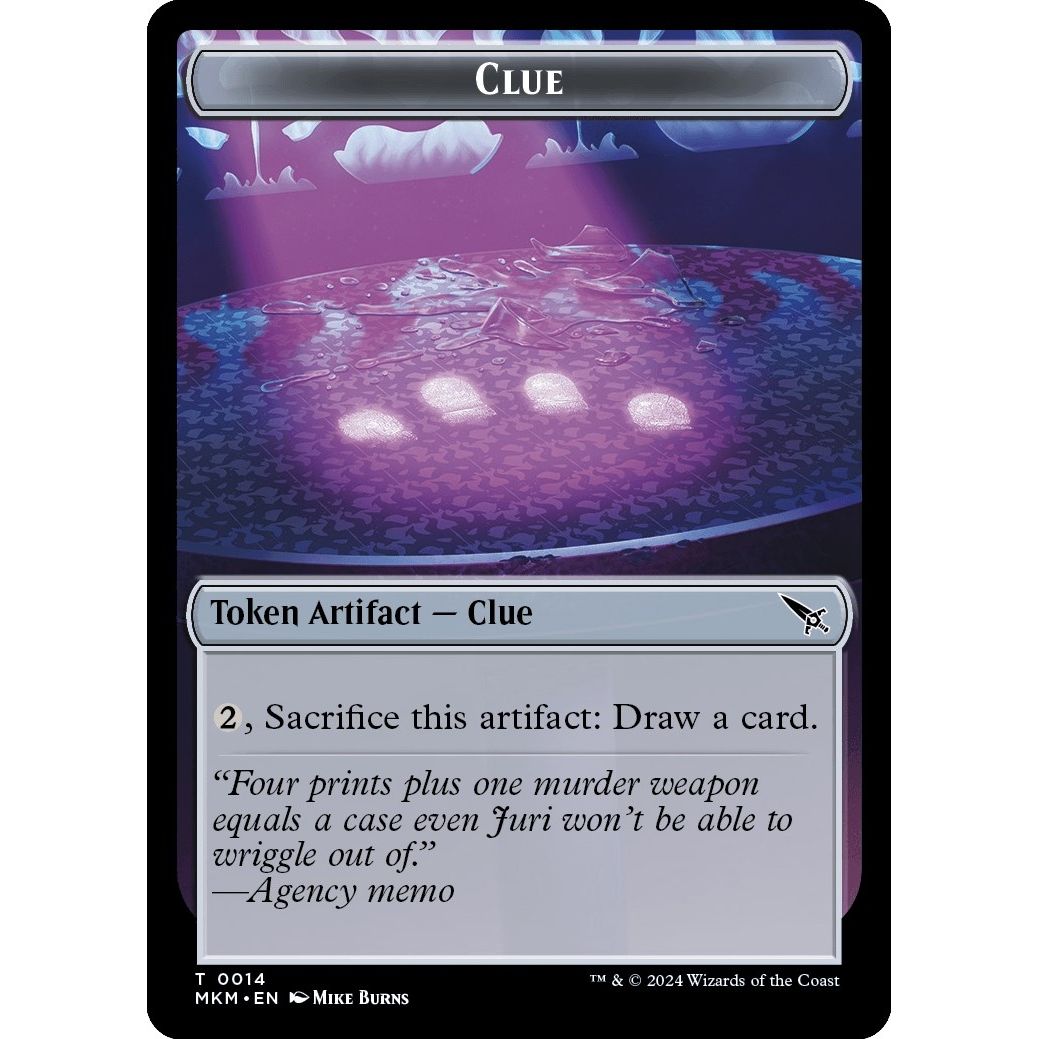 Image for Clue (0014) // A 0041 Double-Sided Token (14 // 41) (MKM) - Magic: The Gathering