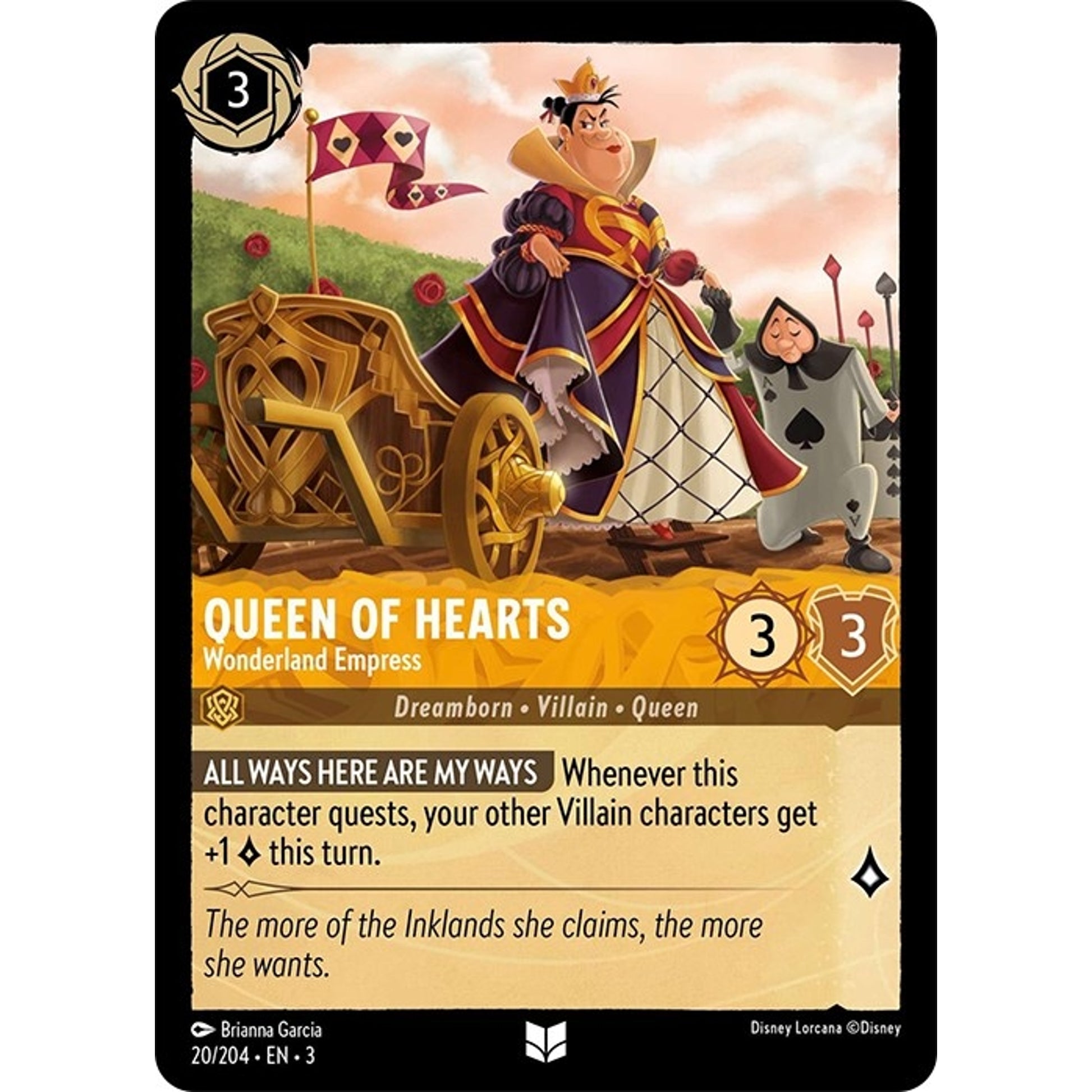 Image for Queen of Hearts - Wonderland Empress (20/204) (3) - Disney Lorcana
