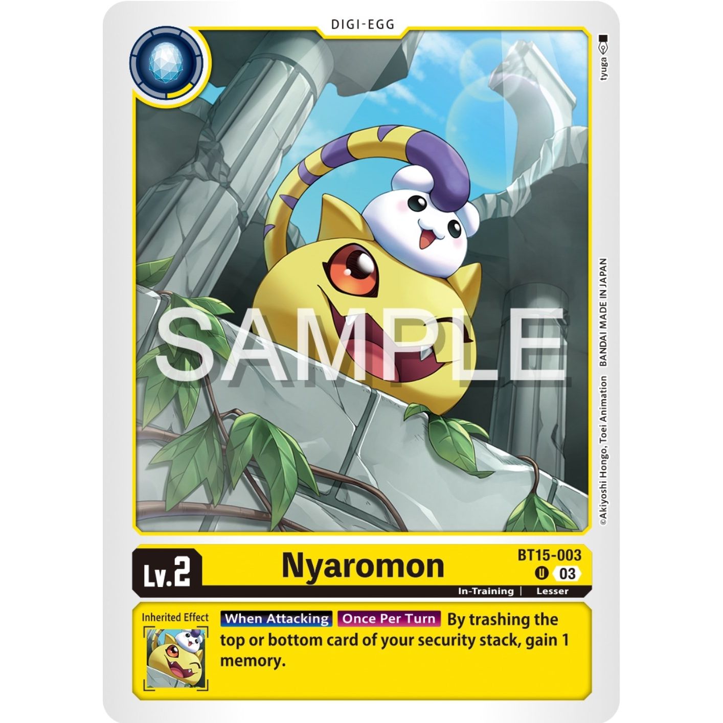 Image for Nyaromon (BT15-003 U) (BT15) - Digimon Card Game