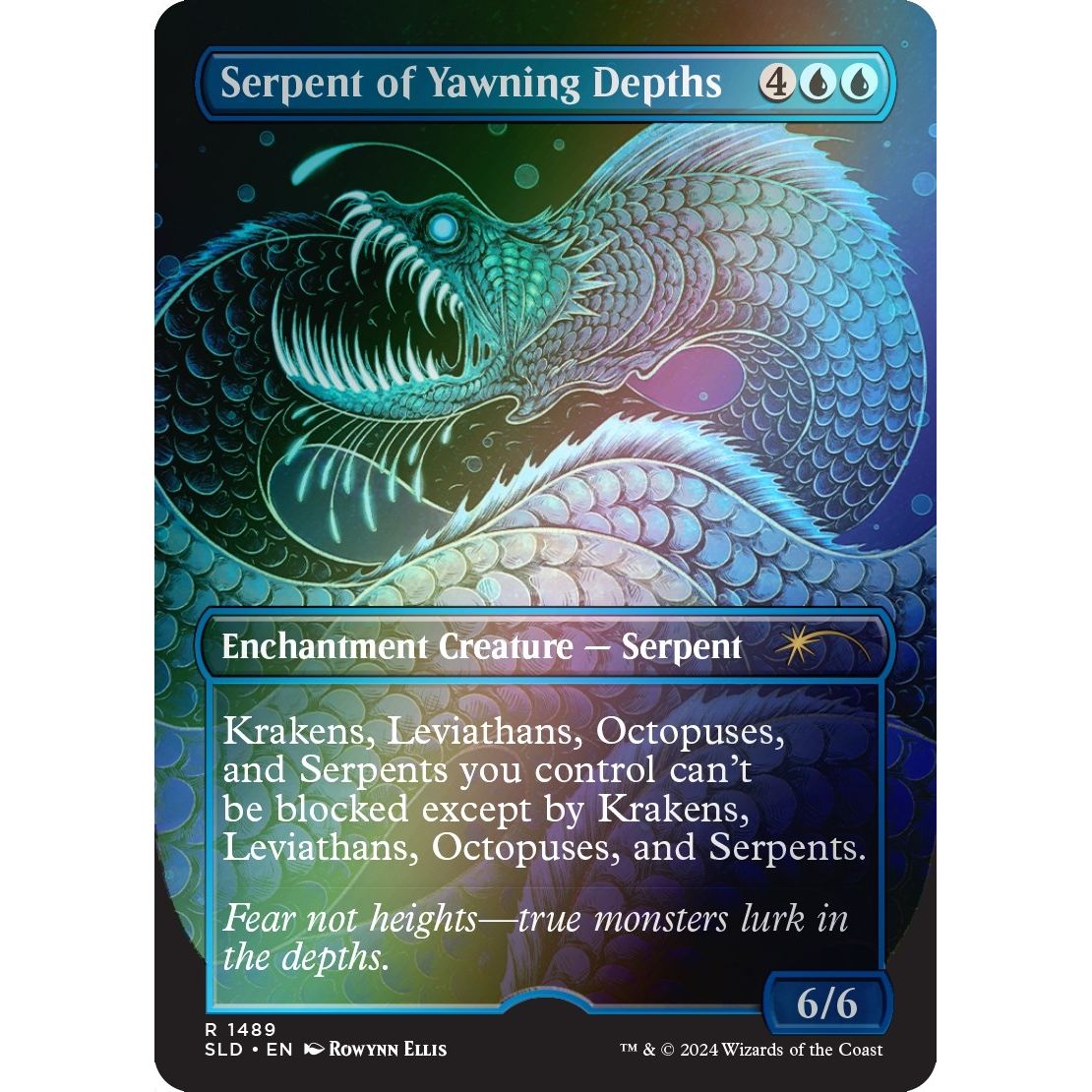 Image for Serpent of Yawning Depths (Rainbow Foil) (1489) (SLD) - Magic: The Gathering