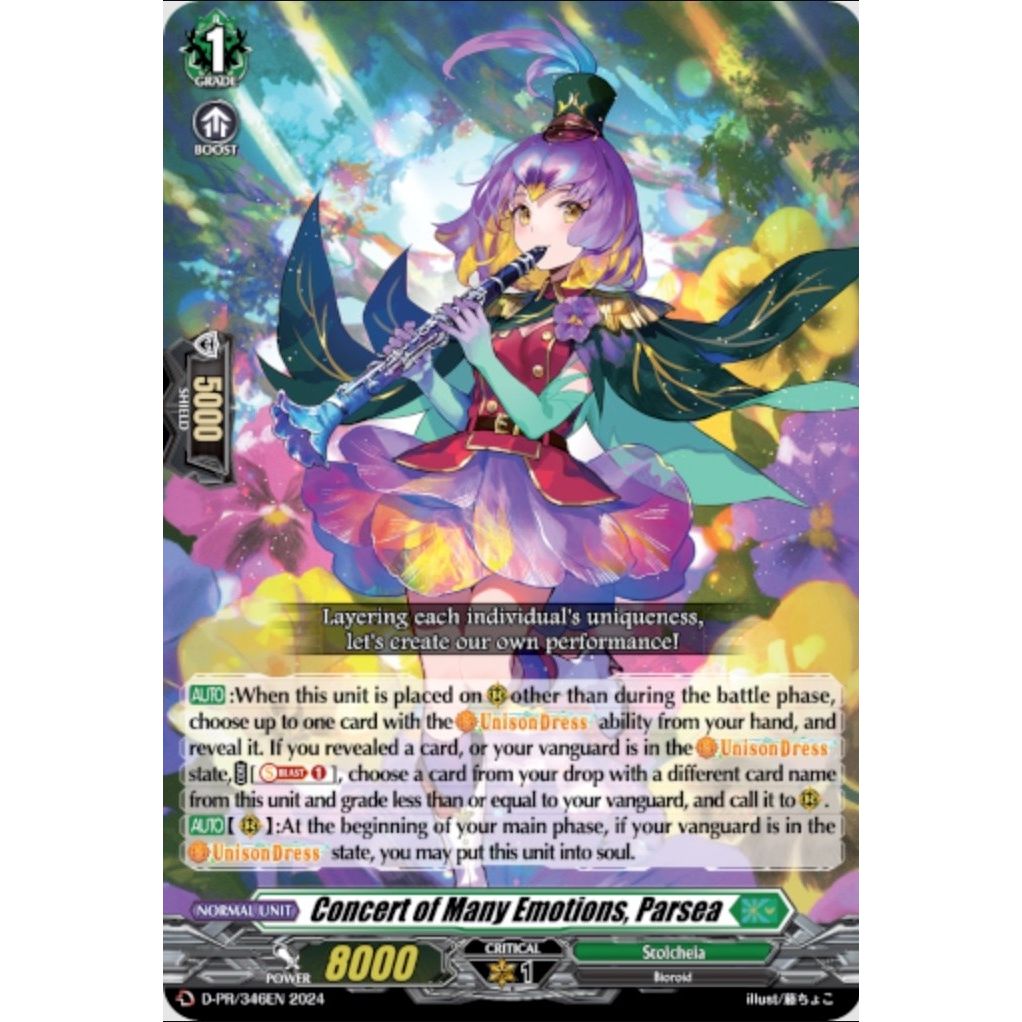 Image for Concert of Many Emotions, Parsea (D-PR/346EN) (D-PR) - Cardfight Vanguard