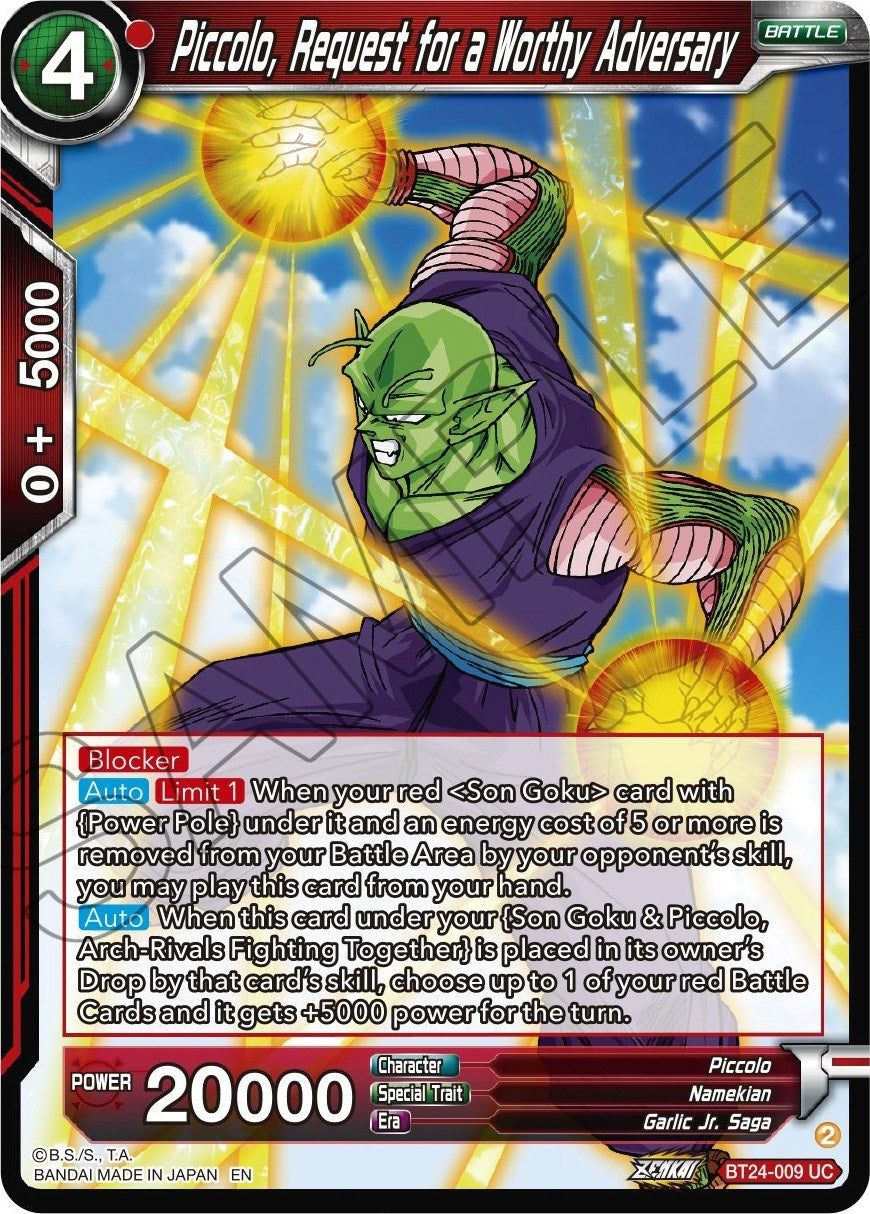 Image for Piccolo, Request for a Worthy Adversary (BT24-009) (BT24) - Dragon Ball Super: Masters