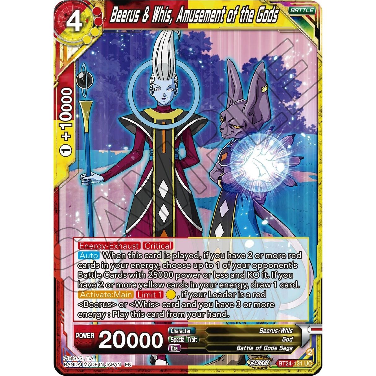 Image for Beerus & Whis, Amusement of the Gods (BT24-131) (BT24) - Dragon Ball Super: Masters