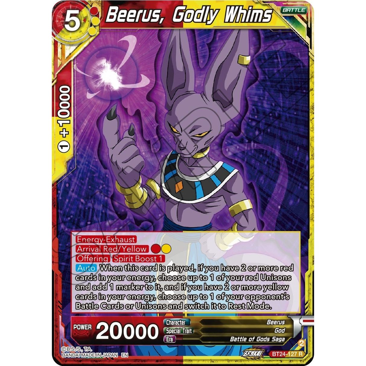Image for Beerus, Godly Whims (BT24-127) (BT24) - Dragon Ball Super: Masters