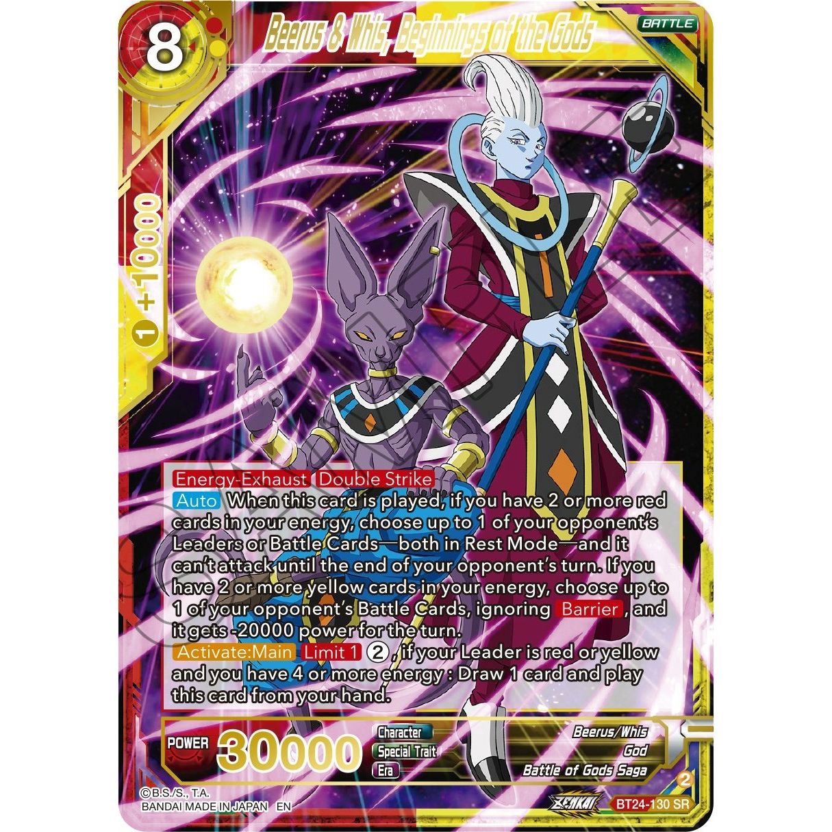 Image for Beerus & Whis, Beginnings of the Gods (BT24-130) (BT24) - Dragon Ball Super: Masters