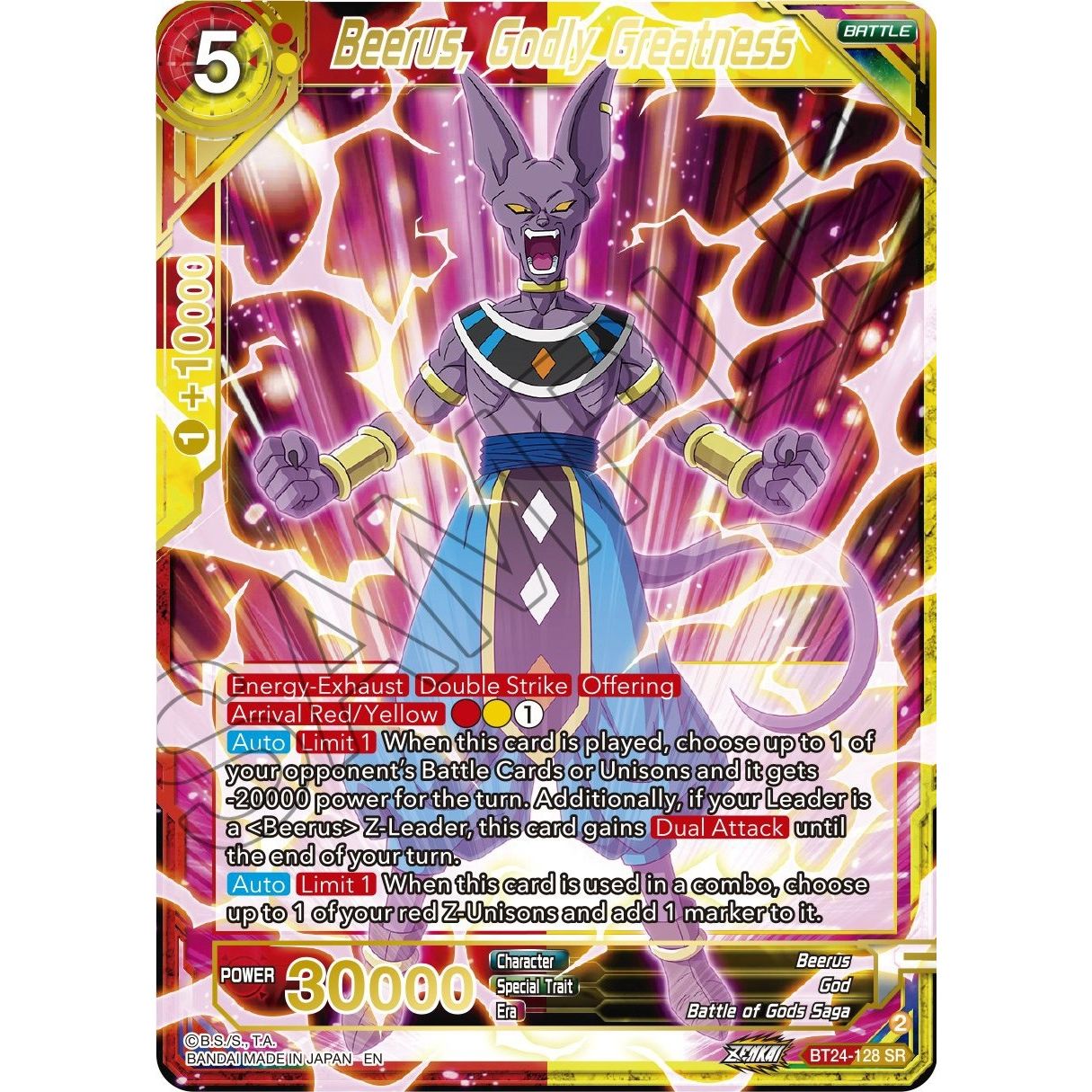 Image for Beerus, Godly Greatness (BT24-128) (BT24) - Dragon Ball Super: Masters