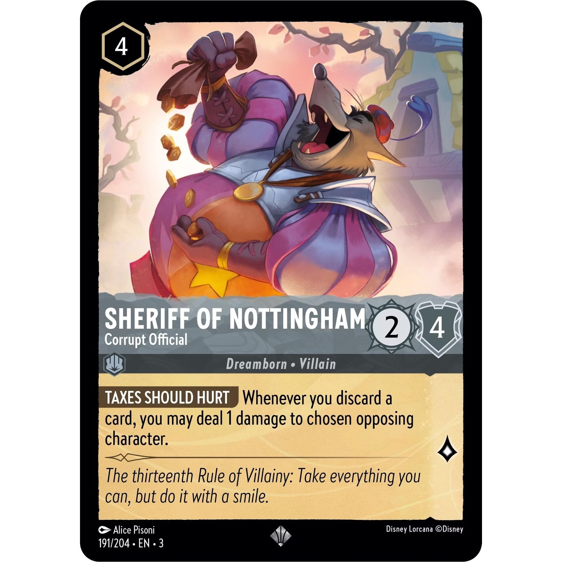 Image for Sheriff of Nottingham - Corrupt Official (191/204) (3) - Disney Lorcana