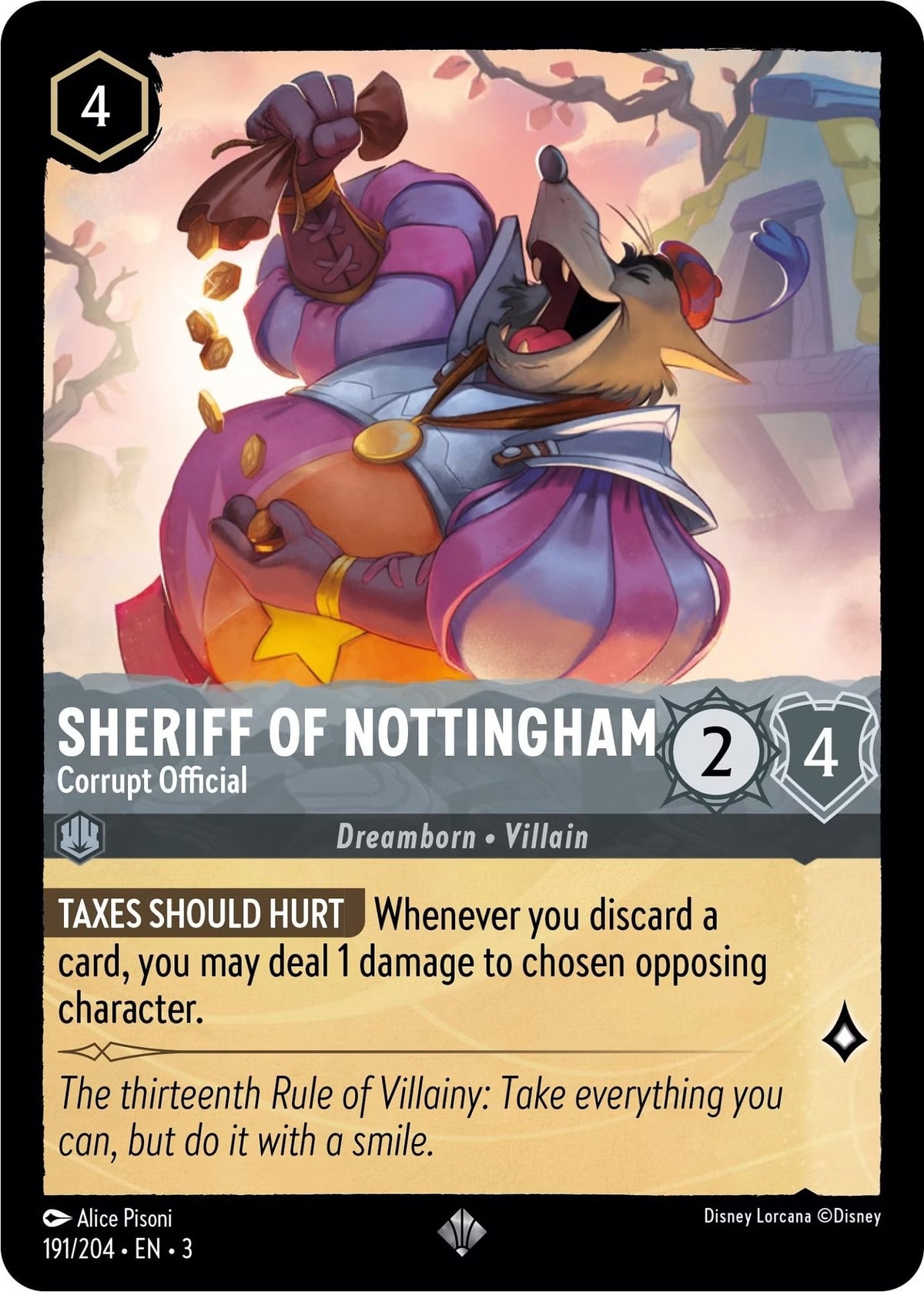Image for Sheriff of Nottingham - Corrupt Official (191/204) (3) - Disney Lorcana