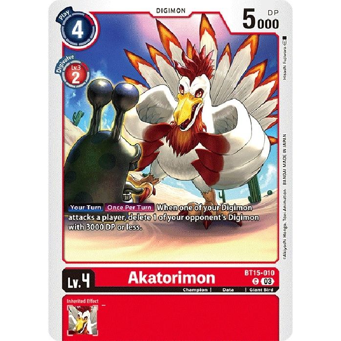 Image for Akatorimon (BT15-010 C) (BT15) - Digimon Card Game