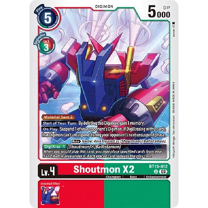 Image for Shoutmon X2 (BT15-012 U) (BT15) - Digimon Card Game