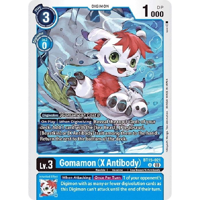 Image for Gomamon (X Antibody) (BT15-021 U) (BT15) - Digimon Card Game