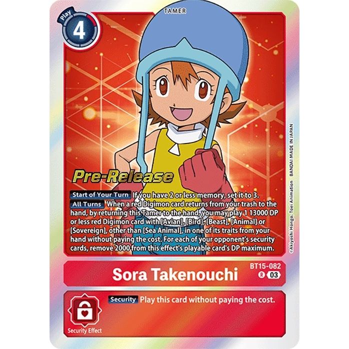 Image for Sora Takenouchi (BT15-082 R) (BT15_PR) - Digimon Card Game