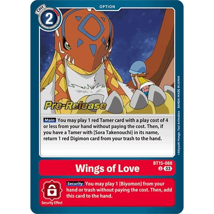 Image for Wings of love (BT15-088 U) (BT15_PR) - Digimon Card Game