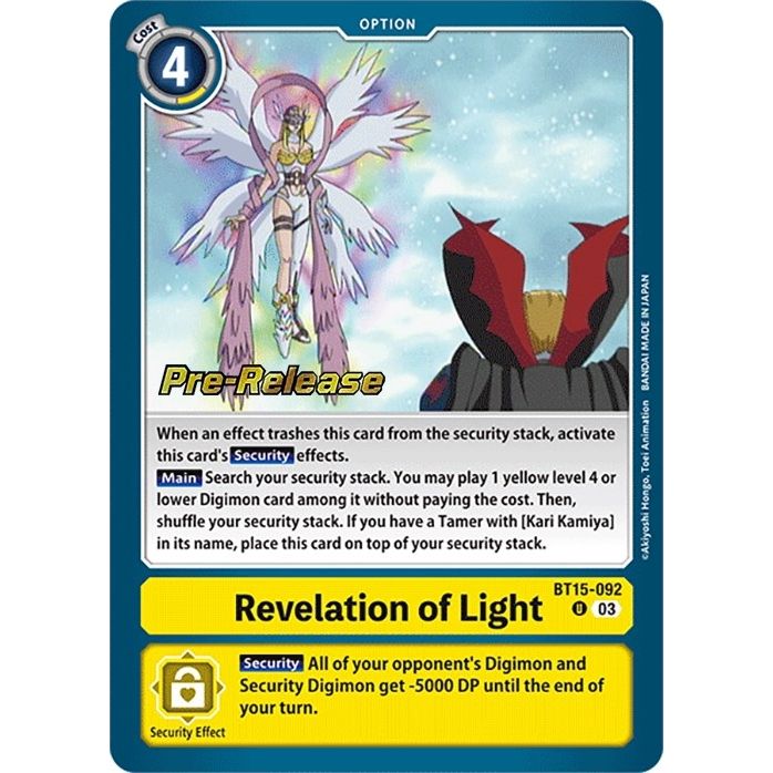 Image for Revelation of Light (BT15-092 U) (BT15_PR) - Digimon Card Game