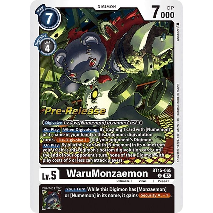 Image for WaruMonzaemon (BT15-065 U) (BT15_PR) - Digimon Card Game