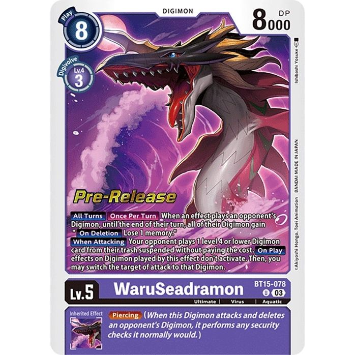 Image for WaruSeadramon (BT15-078 U) (BT15_PR) - Digimon Card Game