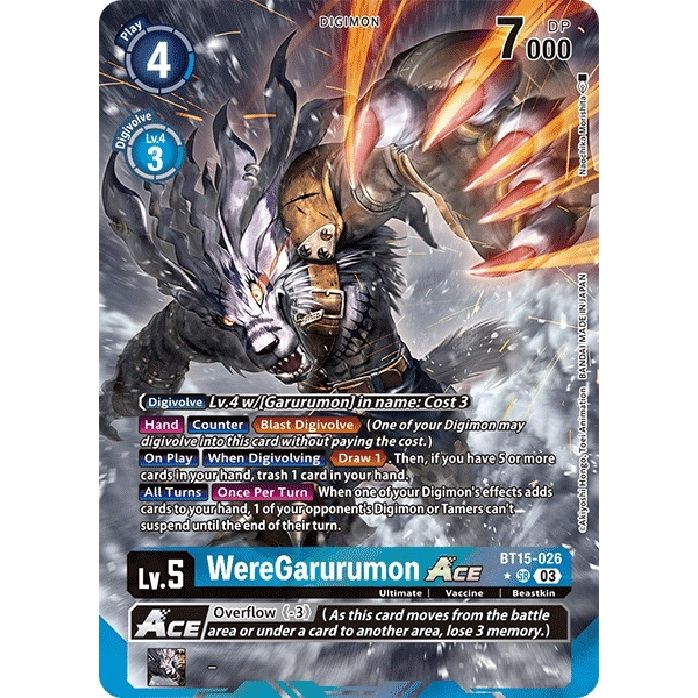 Image for WereGarurumon ACE (Alternate Art) (BT15-026 SR) (BT15) - Digimon Card Game