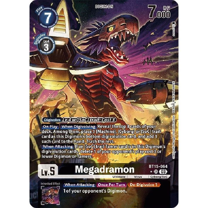 Image for Megadramon (Alternate Art) (BT15-064 SR) (BT15) - Digimon Card Game