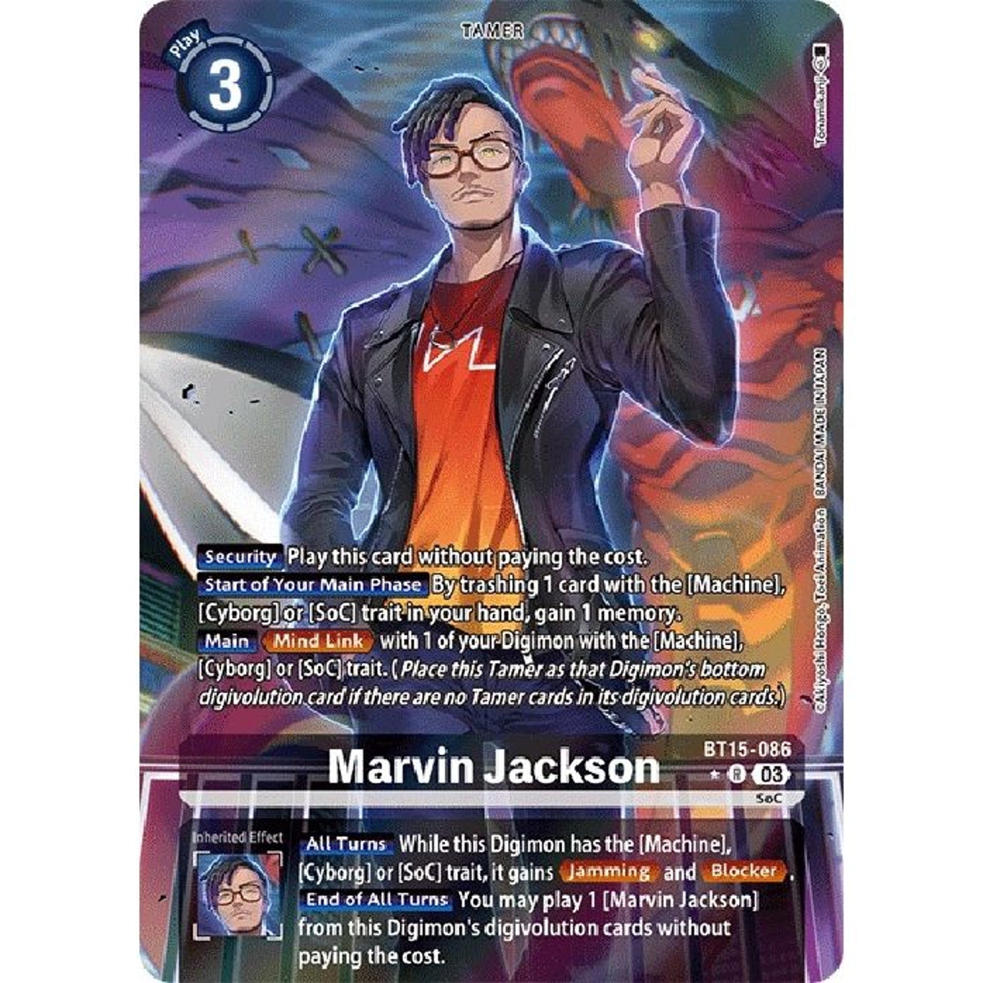 Image for Marvin Jackson (Alternate Art) (BT15-086 R) (BT15) - Digimon Card Game