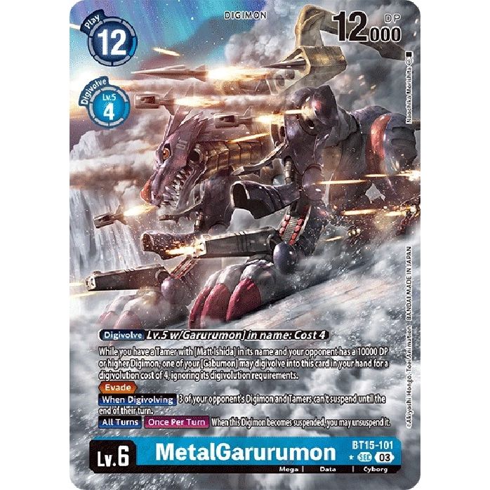 Image for MetalGarurumon (Alternate Art) (BT15-101 SEC) (BT15) - Digimon Card Game